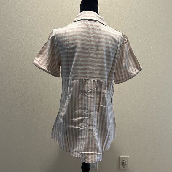 NWT Size 0 Isaac Mizrahi Live! Blouse Stripe - Picture 5 of 8